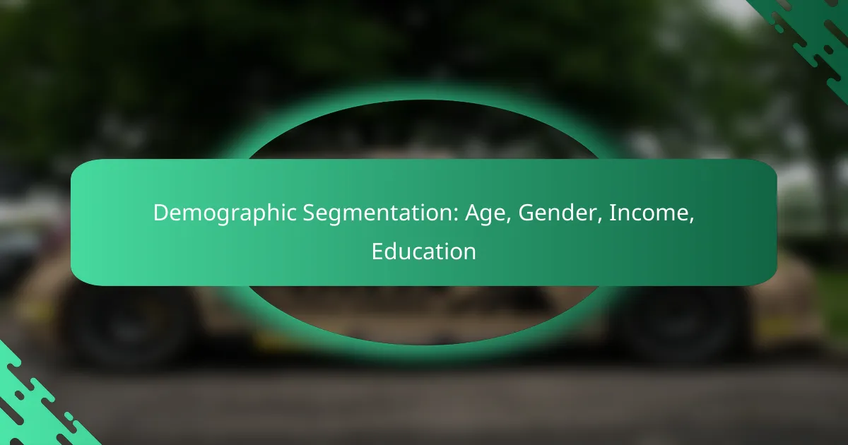 Demogrāfiskā segmentācija: vecums, dzimums, ienākumi, izglītība