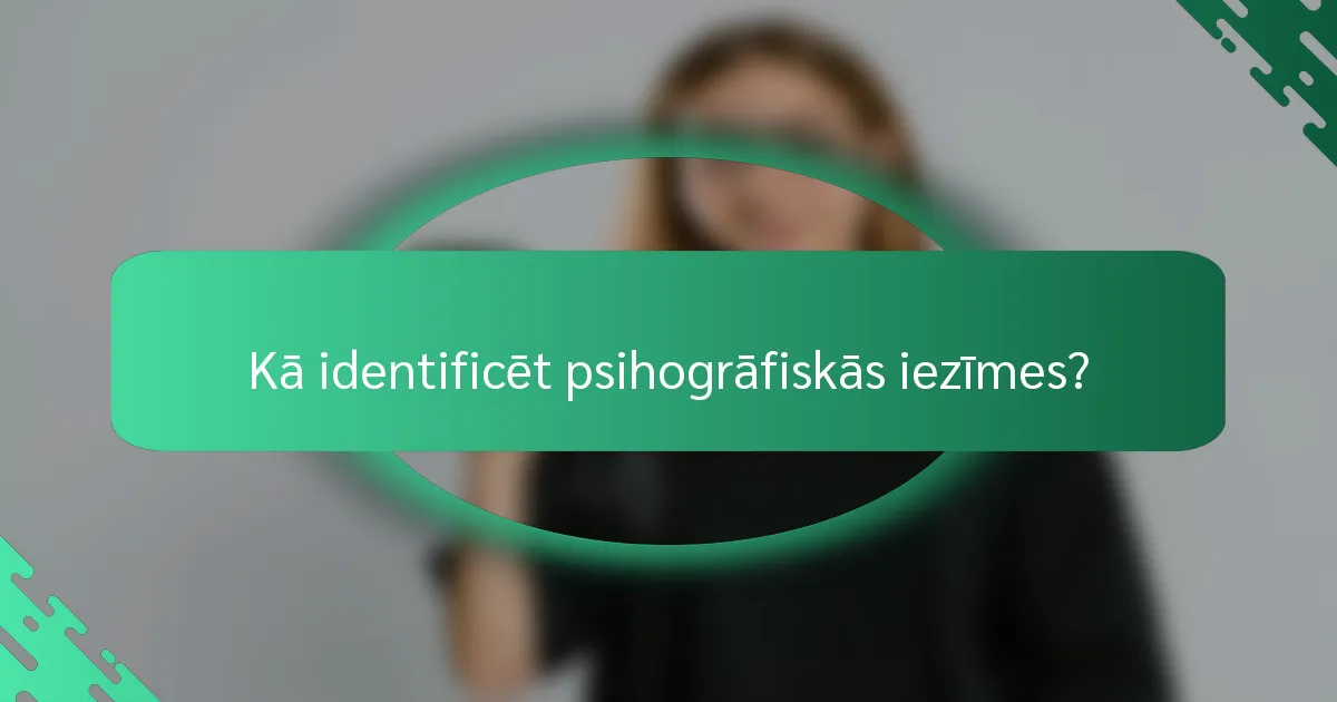 Kā identificēt psihogrāfiskās iezīmes?