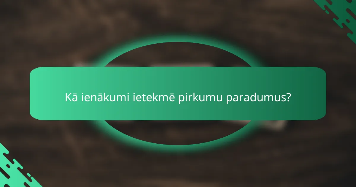 Kā ienākumi ietekmē pirkumu paradumus?