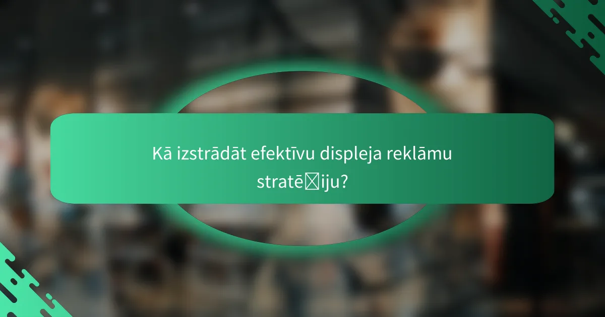 Kā izstrādāt efektīvu displeja reklāmu stratēģiju?