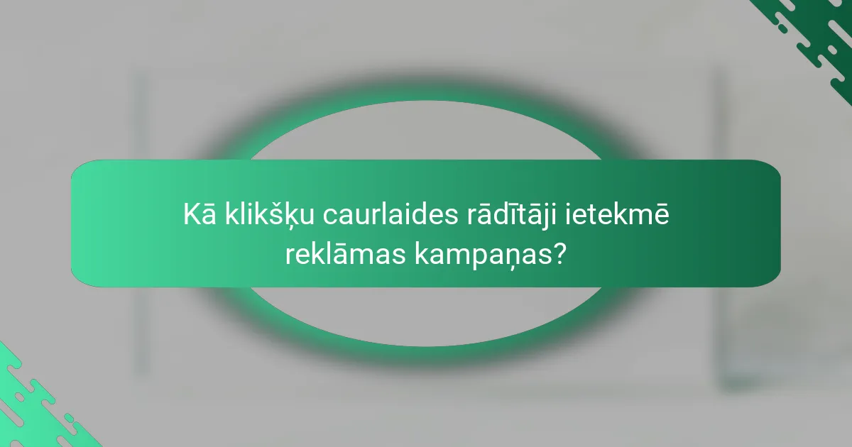 Kā klikšķu caurlaides rādītāji ietekmē reklāmas kampaņas?