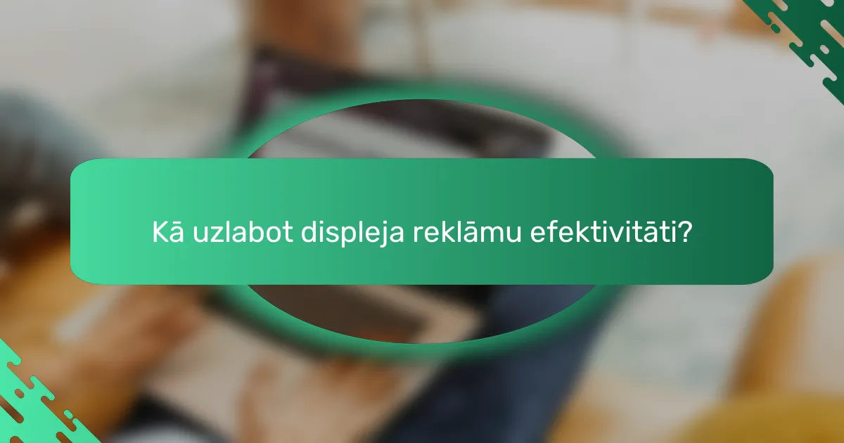 Kā uzlabot displeja reklāmu efektivitāti?