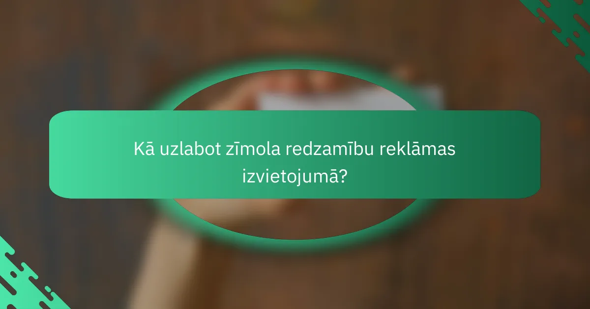 Kā uzlabot zīmola redzamību reklāmas izvietojumā?