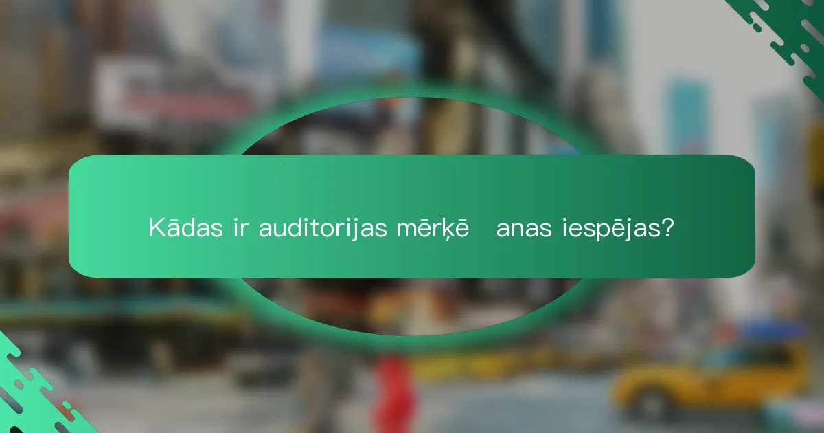 Kādas ir auditorijas mērķēšanas iespējas?