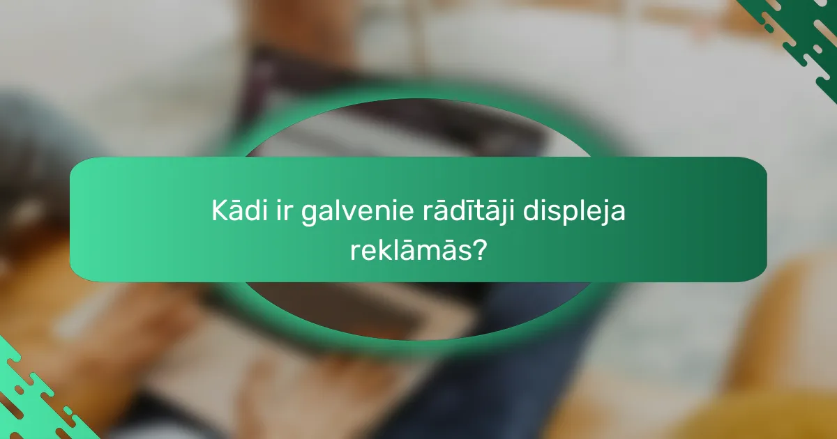 Kādi ir galvenie rādītāji displeja reklāmās?