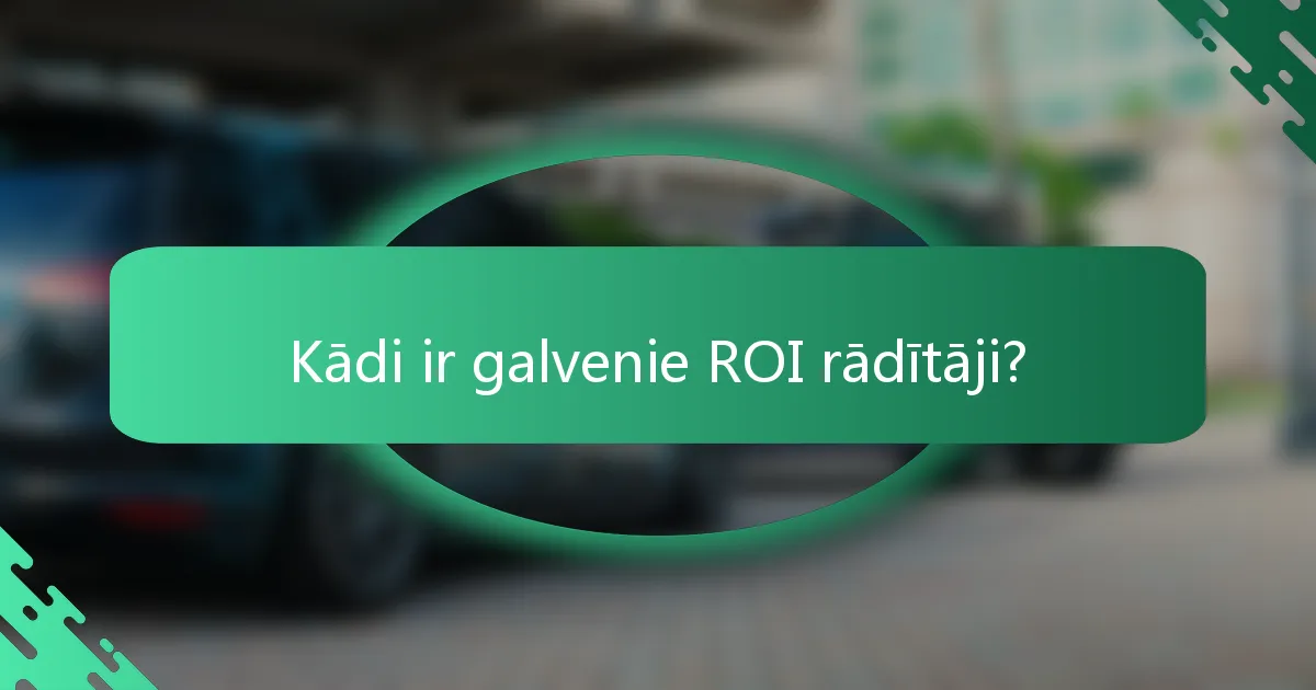 Kādi ir galvenie ROI rādītāji?