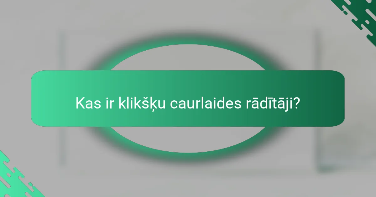 Kas ir klikšķu caurlaides rādītāji?